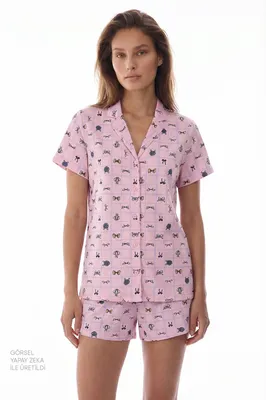 Cute Bows Short Sleeve Shirt Short Set PN66MCK026IY