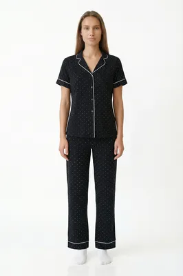Polka Dot Long Sleeve Shirt & Pants Pajama Set PNBMDMOM26IY