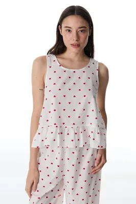 Red Hearts Tank Pajama Top PNBMXLXG26IY