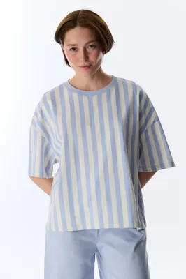 Cozy Club Striped T-Shirt Pajama Top PNK184K026IY