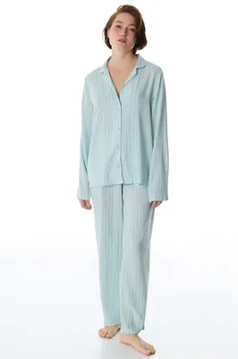 Josie Striped Shirt & Pants Pajama Set PNU9GE1H26IY